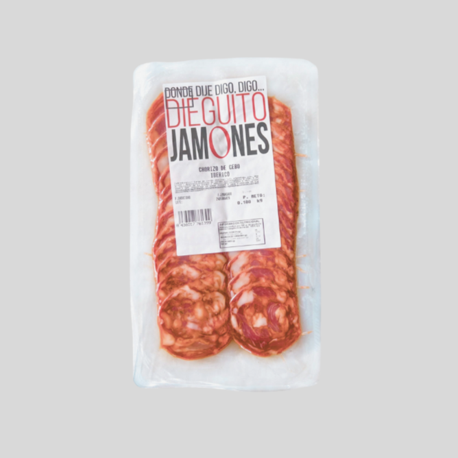 Chorizo ibérico Cebo 50% Loncheado (100g.)