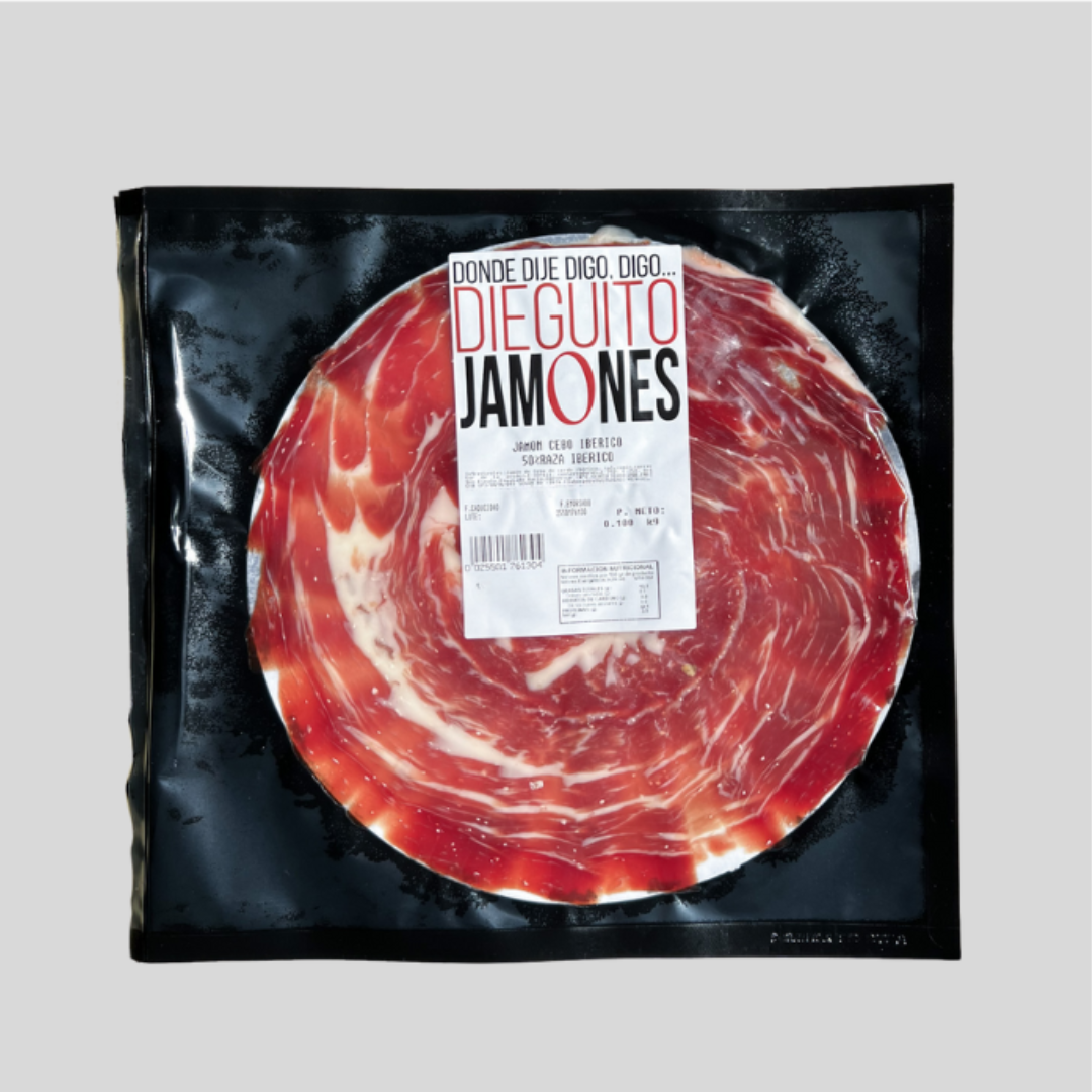 Jamón de Cebo Ibérico 50% Raza Ibérica Cortado a Mano (100g.)