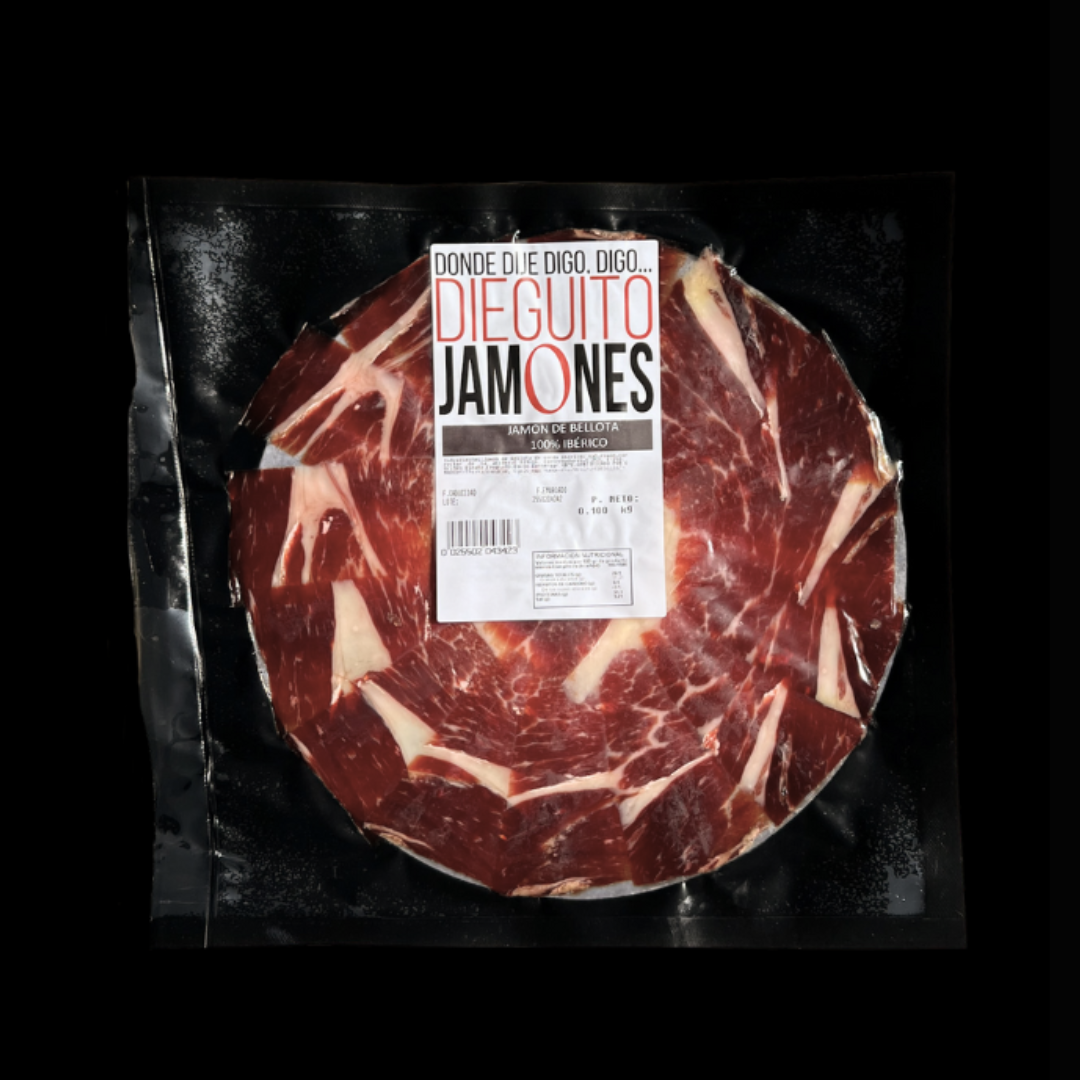 Jamón de Bellota 100% Ibérico Cortado a Mano (100g.)