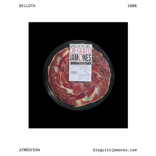 Jamón Bellota 100% Cortado a Mano en Atmósfera (100g.)
