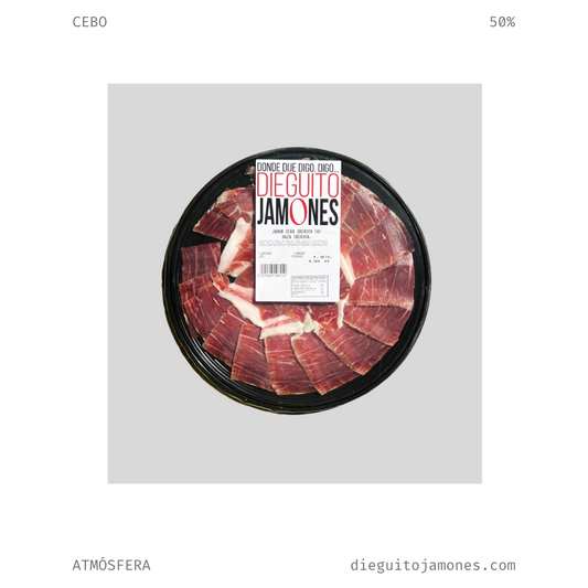 Jamón Ibérico Cebo 50% Cortado a Mano en Atmósfera (100g.)